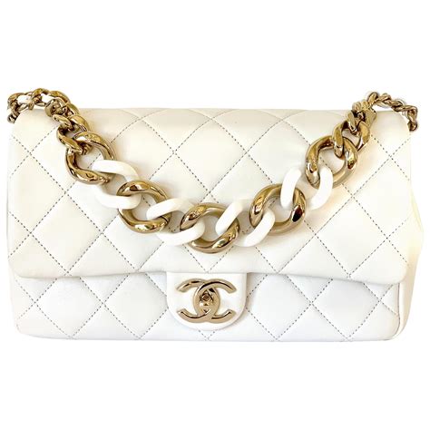 chanel white urses chains|Chanel handbags on chain.